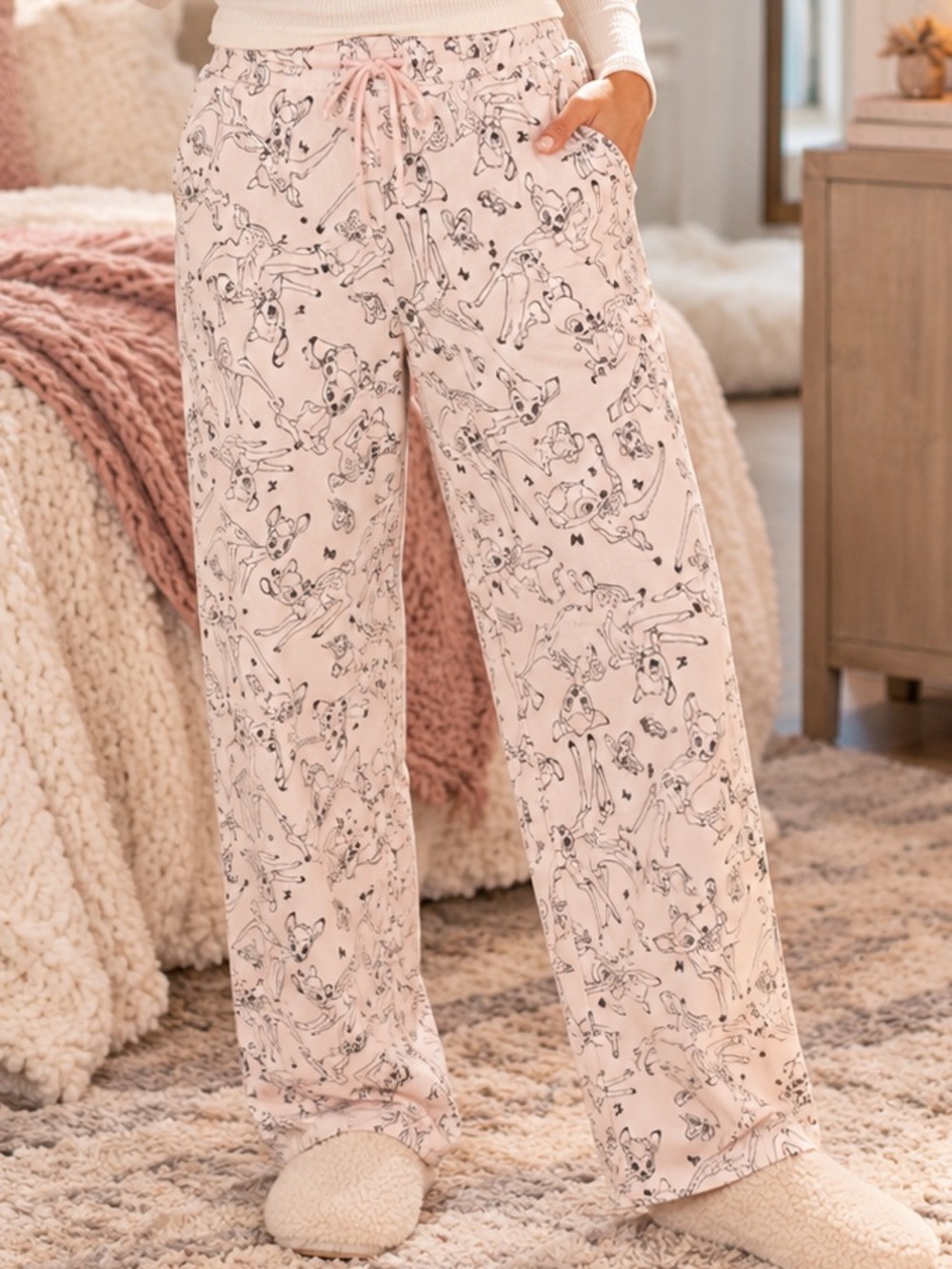 NWT Disney Pink Bambi Print Jogger Pants Size XL